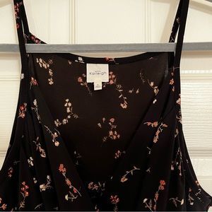 Kaleigh Jumpsuit- from Stitch Fix. Poly/spandex blend. Spaghetti strap, v-neck